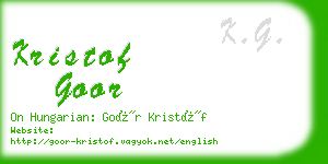 kristof goor business card